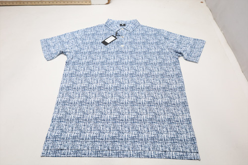 FootJoy Tweed Print Polo Mens Size Medium White/Navy New INV13668526 INV13668526