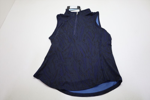 Greyson Painted Feather Scarlett 1/4 Zip Polo Womens Size Small Blue INV13106092