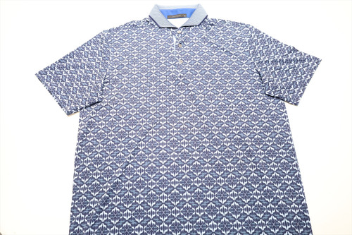 Greyson Golf Wolf Labyrinth Polo Mens Size Medium Maltese Blue New INV13850536