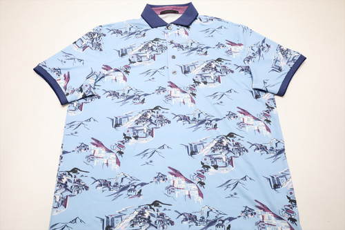 Greyson Golf In The Blues Polo Mens Size Medium Wolf Blue New INV13852901