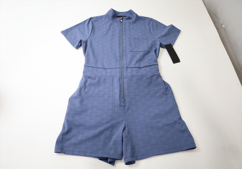 Greyson Wolf Links Jacquard Dani Romper Womens Small Indigo 995F 01310883