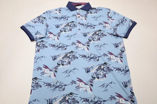 Greyson Golf In The Blues Polo Mens Size Medium Wolf Blue New INV13841051