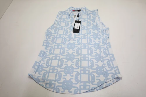 Greyson Alpha Glyph Scarlett Sleeveless Polo Womens Small Wolf Blue INV13850098