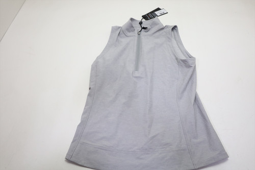 Greyson Sleeveless Halley Melange Polo Womens Small Light Grey INV13859423