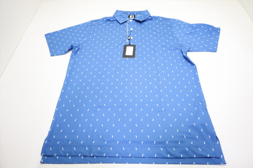 FootJoy Bag Print Lisle Lisle Polo Mens Medium Mist W/Logo INV13980169