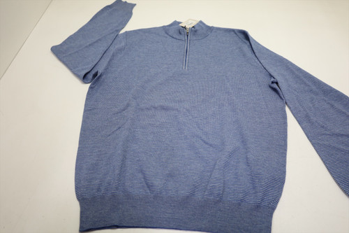 Peter Millar Canton Stripe Sweater Mens Medium BLFSA 1/4 Zip Sweater INV13555764