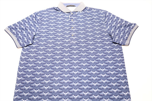 Greyson Golf Silver Stilt Polo Mens Size Medium Maltese Blue New INV13965445