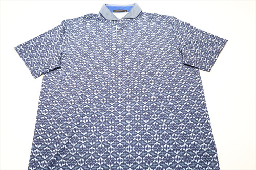 Greyson Golf Wolf Labyrinth Polo Mens Size Medium Maltese Blue New INV13965457