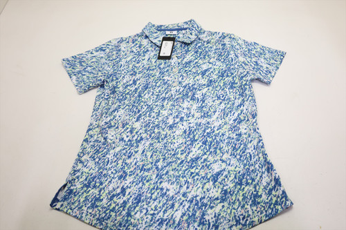 FootJoy Short Sleeve Lisle Polo Womens Small Lagoon Splatter Print INV13977357