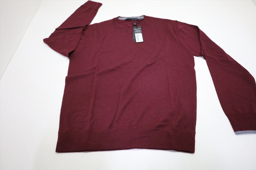 Greyson Golf Wool Sweater  Mens Size  Medium Merlot Crewneck  New INV13105387