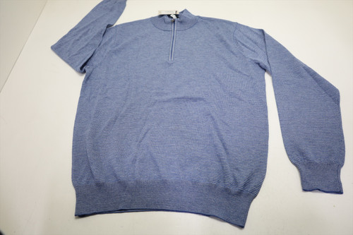 Peter Millar Canton Stripe Sweater Mens Medium BLFSA 1/4 Zip Sweater INV13762445