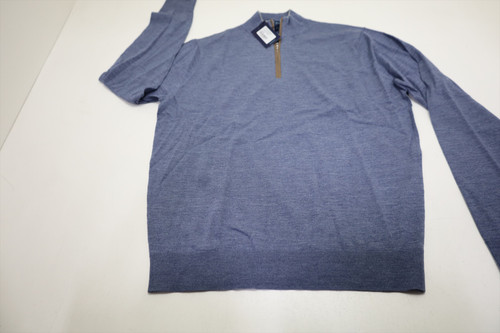 Peter Millar Excursionist Flex Sweater Mens Medium CADET 1/4 Zip INV13555768