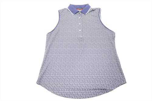 Greyson G-Thing Sleeveless Scarlett Polo Womens Small Maltese Blue INV13964826