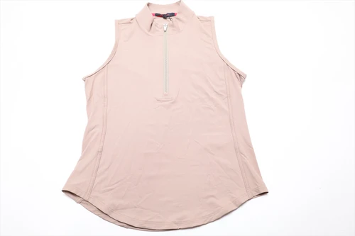 Greyson Scarlett Sleeveless 1/4 Zip Polo Womens Size Small Clay New INV13964515
