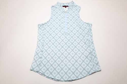 Greyson Moroccan Sleeveless Vesta Polo Womens Small Mineral Mist INV13922248