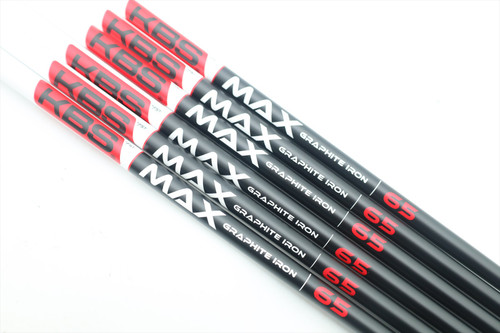 (6) New Kbs Max 65g Regular Flex 41" Graphite Iron Shaft Set Uncut .370