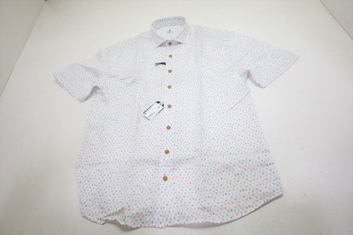 Johnnie-O Golf Cash Bar_SMS Button Down Mens Size Medium White New INV13524457