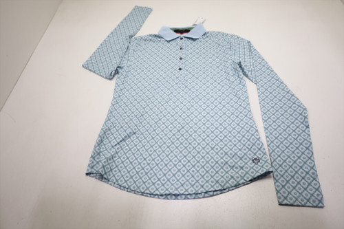 Greyson Moroccan Sun Scarlett Long Sleeve Polo Womens Small Mist INV13921807