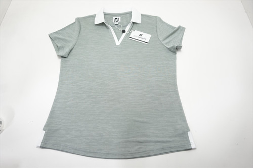 FootJoy Golf Opn Plckt Spcdy Polo Womens Size Medium Grey/White 601B 917755 New FootJoy Golf Opn Plckt Spcdy Polo Womens Size Medium Grey/White 601B 917755 New