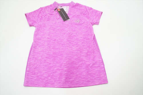 NEW Under Armour Golf V-Neck with logo Polo Girls Size Large Pink 633A 00933611