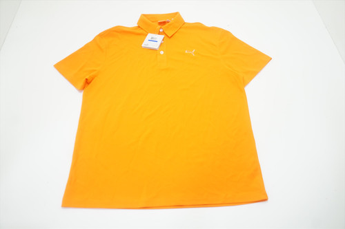 NEW Puma Golf Tech Jr Polo  Boys Size  XL Vibrant Orange Regular 631A 00933191