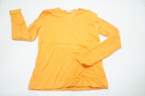 NEW Fairway & Greene Golf V-Neck Sweater Womens Size Medium Saffron 642A 936198