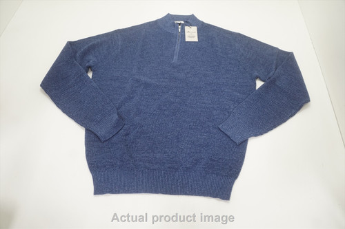 Peter Millar Kitts Twisted Merino Wool Sweater Mens Medium Blue 757B 1014647