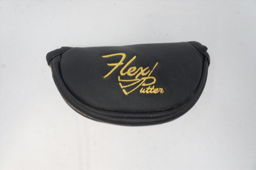 Golf Flex Black W/ Gold Stitching Flex Putter Headcover Head Cover Good Golf Flex Black W/ Gold Stitching Flex Putter Headcover Head Cover Good