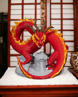 Misty Dragon Backflow Incense Holder – Red Dragon Smoke Waterfall Burner | Fantasy & Zen Décor