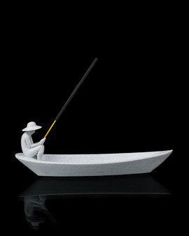 Still Waters Incense Holder – Minimalist Fisherman Boat Incense Burner | Handmade Zen Décor