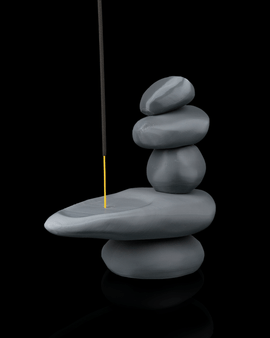 Zen Stone Incense Holder – Handmade 3D-Printed Minimalist Incense Burner