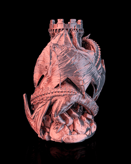Handmade 3D-Printed Twin Fate Dragon Dice Tower – Tabletop RPG Centerpiece