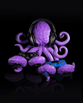 Octopus Wall-Mounted Headphone & Controller Holder - Unique Wall-Mounted Gift for Gamers