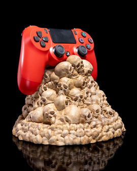 Skull Pile Console Controller Holder: Gothic Gaming Decor