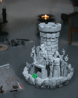 Mad Sorcerer Tower Dice Thrower: 3D-Printed Gothic RPG Accessory
