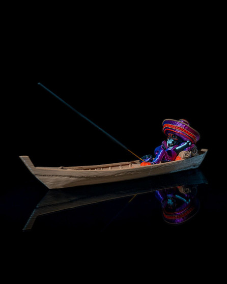El Pescador Stick Incense Burner | Fisherman Boat Incense Holder – Handcrafted Ritual Décor