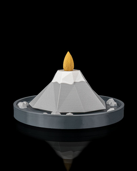 Misty Peak Backflow Incense Holder – Geometric Mountain Smoke Waterfall | Minimal Zen Décor