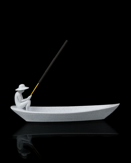 Still Waters Incense Holder – Minimalist Fisherman Boat Incense Burner | Handmade Zen Décor