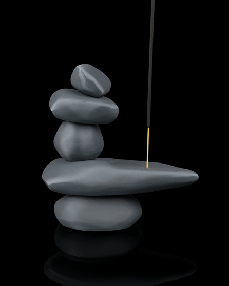 Zen Stone Incense Holder – Handmade 3D-Printed Minimalist Incense Burner