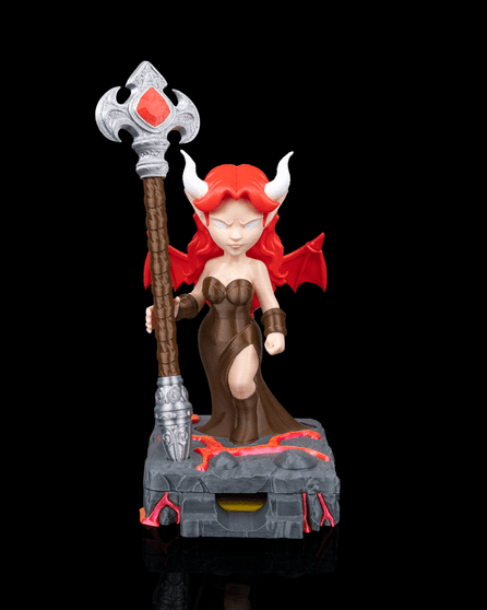 Fantasy Warrior Pen Holder with Axe Pen & Post-It Note Base – Handmade 3D-Printed Desk Accessory