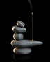 Zen Stone Incense Holder – Handmade 3D-Printed Minimalist Incense Burner