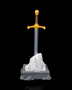 Excalibur Sword Pen with Stone Post-It Holder – Handmade 3D-Printed Fantasy Desk Accessory