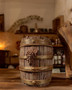 Ornate Grape & Rope Wine Barrel Dispenser