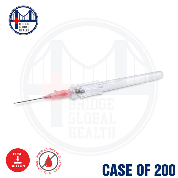 20G TrueSafe Comfort BC Push Button Style Safety IV Catheter (Case of 200 Catheters)