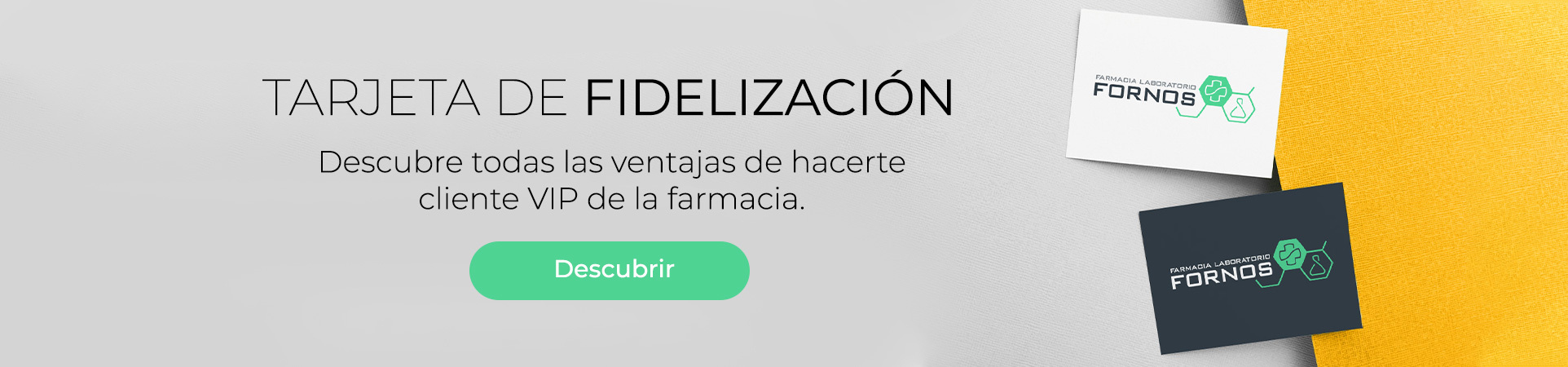 Tarjeta de fidelización en Farmacia Fornos, en Cangas, Pontevedra