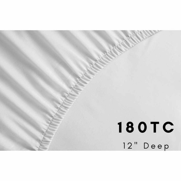 180TC PolyCotton Percale Fitted Sheets – 12” Deep | Wrinkle-Resistant | Soft, Durable & Easy Care