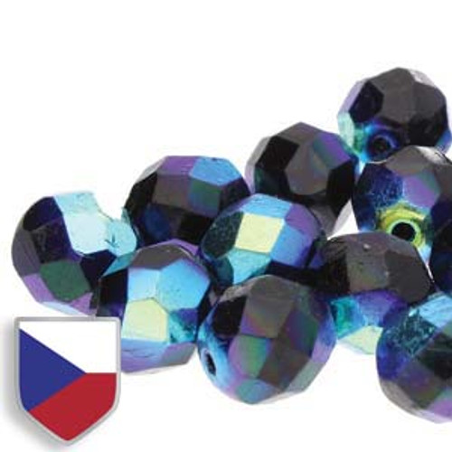 4mm Fire Polished - Jet Full AB CS