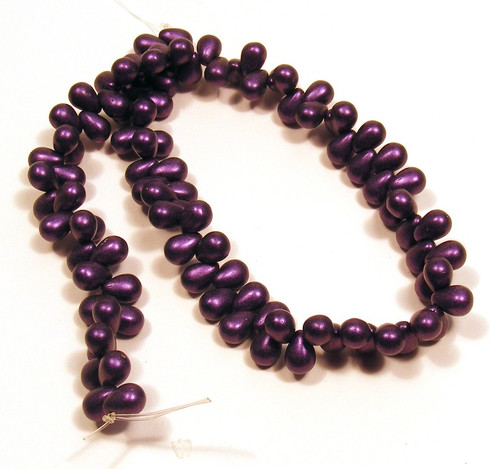 4X6mm Drops - Metallic Suede Purple