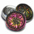 18mm Vitrail Star Flower Black Wash Button