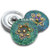 18mm Arabian Star Vitrail Green/Blue Wash Button